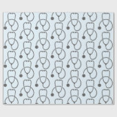 Stijlvol grijs Stethoscooppatroon Cadeaupapier (Vlak)