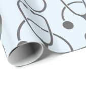 Stijlvol grijs Stethoscooppatroon Cadeaupapier (Rol Hoek)