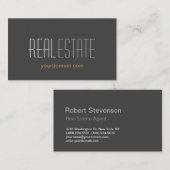 Stijlvol grijs Visitekaartje voor standaard onroer (Voorkant / Achterkant)
