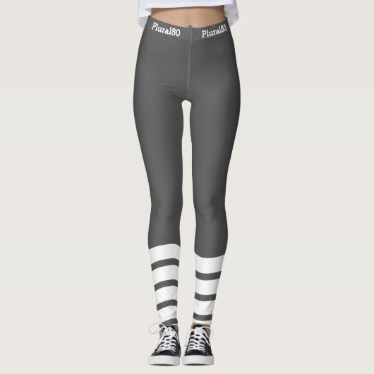 Stijlvol grijs werkstuk leggings (Voorkant)
