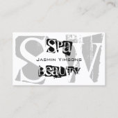 Stijlvol grijs wit zwart met foto en monogram visitekaartje (Voorkant)