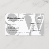 Stijlvol grijs wit zwart met Logo en monogram Visitekaartje (Achterkant)
