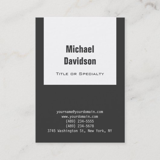 Stijlvol grijs witte streep Visitekaartje (Voorkant)