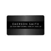 Stijlvol grijs zwart minimalistisch terugkeeradres etiket (Voorkant)