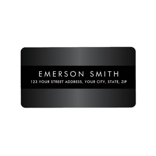 Stijlvol grijs zwart minimalistisch terugkeeradres etiket (Voorkant)
