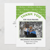 Stijlvol Groen Afstuderen Foto Hartelijk dank Bedankkaart (Voorkant / Achterkant)