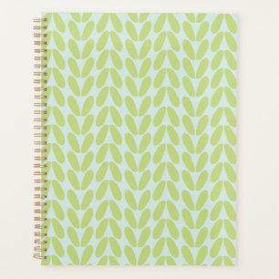 Stijlvol groen blad pastel blauw planner
