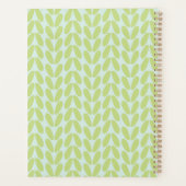 Stijlvol groen blad pastel blauw planner (Achterkant)