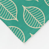 Stijlvol groen bladpatroon fleece deken (Hoek)