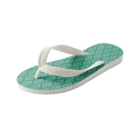 Stijlvol groen bladpatroon kinder teenslippers (Schuin)