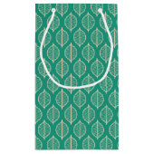 Stijlvol groen bladpatroon klein cadeauzakje (Achterkant)