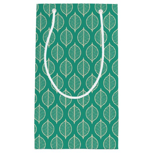 Stijlvol groen bladpatroon klein cadeauzakje (Voorkant)