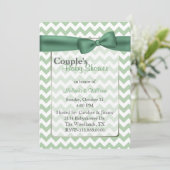 Stijlvol groen Chevron Couple's Baby shower Kaart (Staand voorkant)