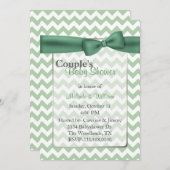 Stijlvol groen Chevron Couple's Baby shower Kaart (Voorkant / Achterkant)
