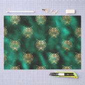 Stijlvol Groen en Gold Wild Tiger Face Safari Tissuepapier (Craft)