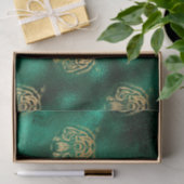 Stijlvol Groen en Gold Wild Tiger Face Safari Tissuepapier (Geschenk)