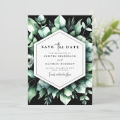 Stijlvol groen Eucalyptus digitale bruiloft Save The Date (Staand voorkant)