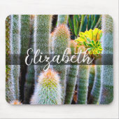 Stijlvol, groen fuzzy cacti, aangepast fotoscript muismat (Voorkant)