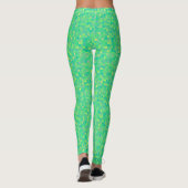 Stijlvol, groen/geel roestvrij patroon leggings (Achterkant)