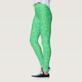 Stijlvol, groen/geel roestvrij patroon leggings (Links)