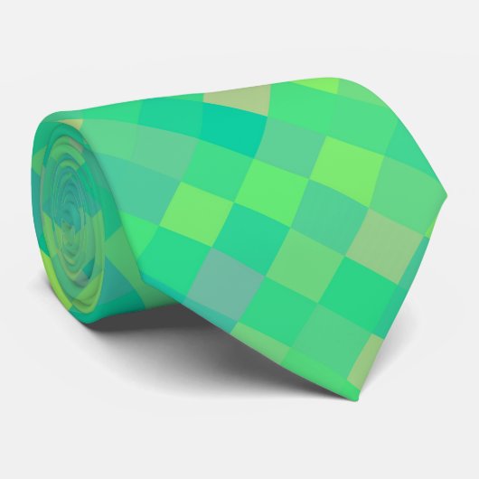 Stijlvol, groen/geel roestvrij patroon stropdas (Opgerold)