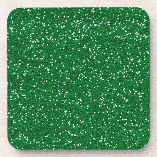 Stijlvol Groen Glitter Bier Onderzetter (Voorkant)