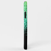 Stijlvol Groen Glitter Gepersonaliseerd Monogram Case-Mate iPhone Case (Achterkant/rechts)