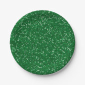 Stijlvol Groen Glitter Papieren Bordje (Voorkant)