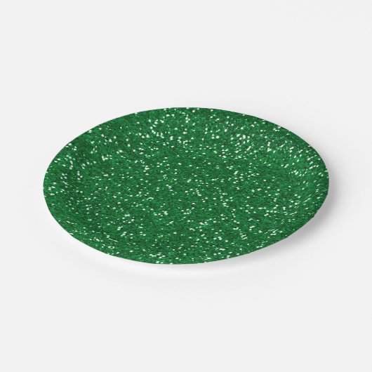 Stijlvol Groen Glitter Papieren Bordje (Gekanteld)