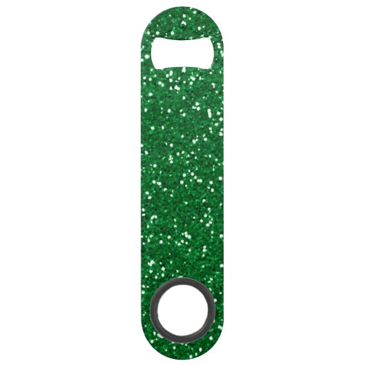 Stijlvol Groen Glitter Speed Flessenopener (Voorkant)