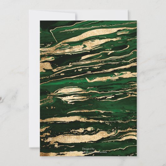 Stijlvol Groen Goud Abstract Marmer Kaart (Achterkant)