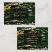 Stijlvol Groen Goud Abstract Marmer Visitekaartje (Voorkant / Achterkant)