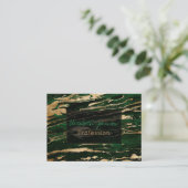Stijlvol Groen Goud Abstract Marmer Visitekaartje (Staand voorkant)