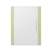 Stijlvol groen herringbone-patroon notitieblok (Linkerzijde)