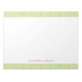 Stijlvol groen herringbone-patroon notitieblok (Voorkant)