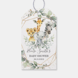 Stijlvol groen jungle dieren baby shower verjaarda cadeaulabel