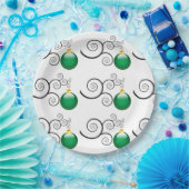 Stijlvol groen kerstsierpatroon papieren bordje (Feest)