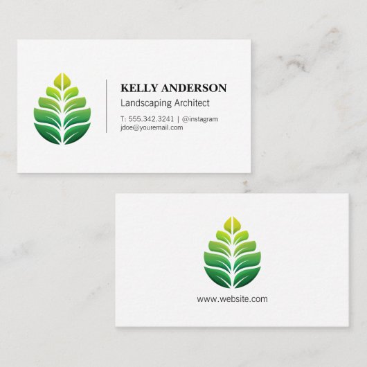 Stijlvol groen leboog-Logo | Landschap Visitekaartje (Voorkant / Achterkant)