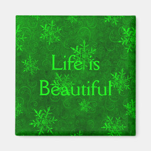 Stijlvol groen leven is prachtig Snowflake Magnet