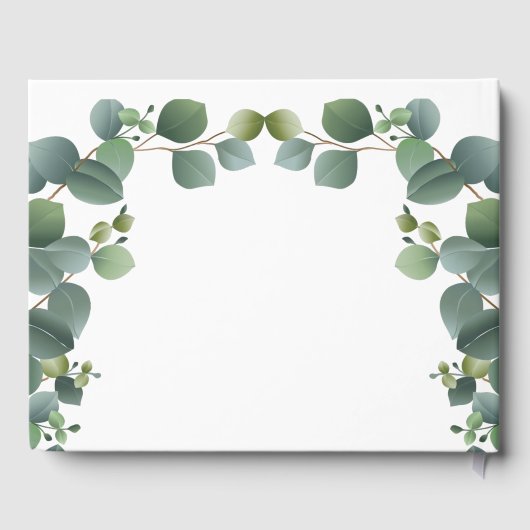 Stijlvol groen Modern bruiloft gastenboek (Achterkant)