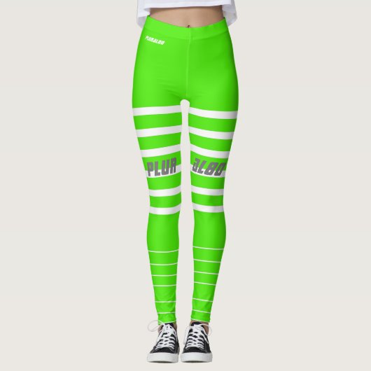 Stijlvol, groen, monogrammen werkout leggings (Voorkant)