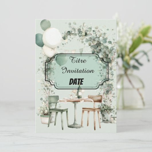 Stijlvol, groen ontwerp met bewerkbare titel en da kaart (Staand voorkant)