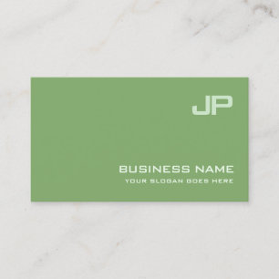 Stijlvol groen ontwerp Monogram Plain Luxe Visitekaartje