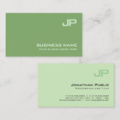 Stijlvol groen ontwerp Monogram Plain Luxe Visitekaartje (Voorkant / Achterkant)