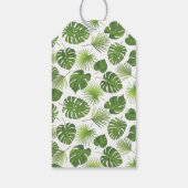 Stijlvol groen patroon met tropische bladeren Dank Cadeaulabel (Achterkant)