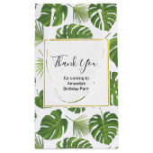 Stijlvol groen patroon met tropische bladeren Dank Klein Cadeauzakje (Achterkant)