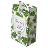 Stijlvol groen patroon met tropische bladeren Dank Klein Cadeauzakje (Achterkant Gekanteld)