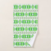 Stijlvol groen ster vectorpatroon op wit bad handdoek (Handdoek)