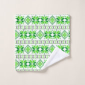 Stijlvol groen ster vectorpatroon op wit bad handdoek (Wasdoekje)