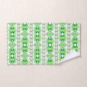Stijlvol groen ster vectorpatroon op wit bad handdoek (Handdoek)